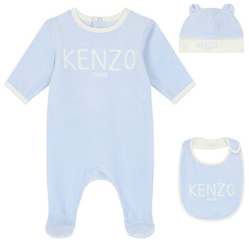 Baby Boys Blue Logo & Animals Babygrows Gift Set